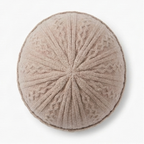 Beige Cable-Knit Beanie
