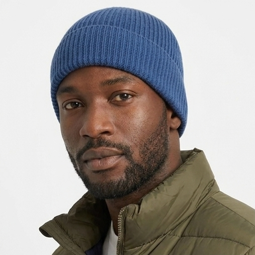 Blue Plain Beanie