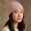 Pink Cable-Knit Beanie