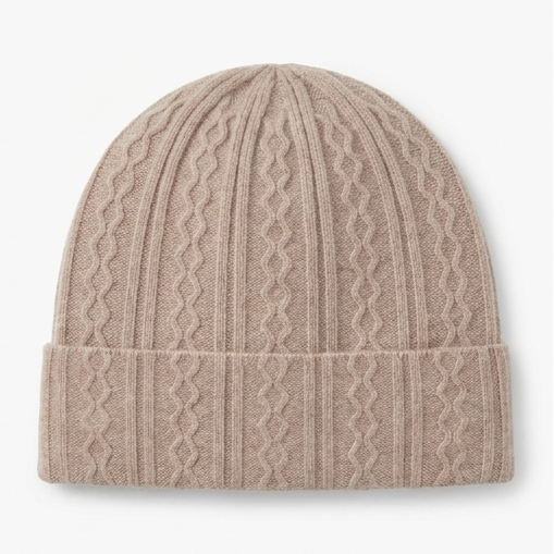 Beige Knit Beanie