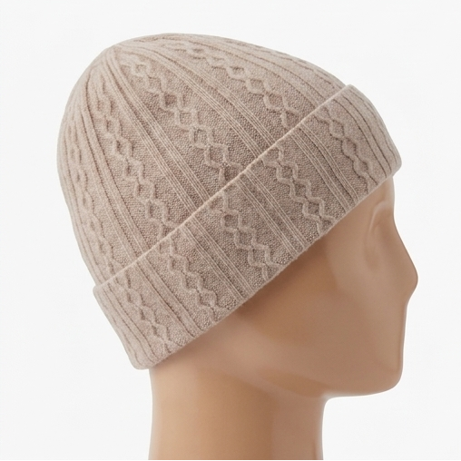 Beige Knit Beanie