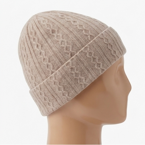 Beige Knit Beanie