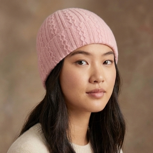 Pink Knitted Beanie